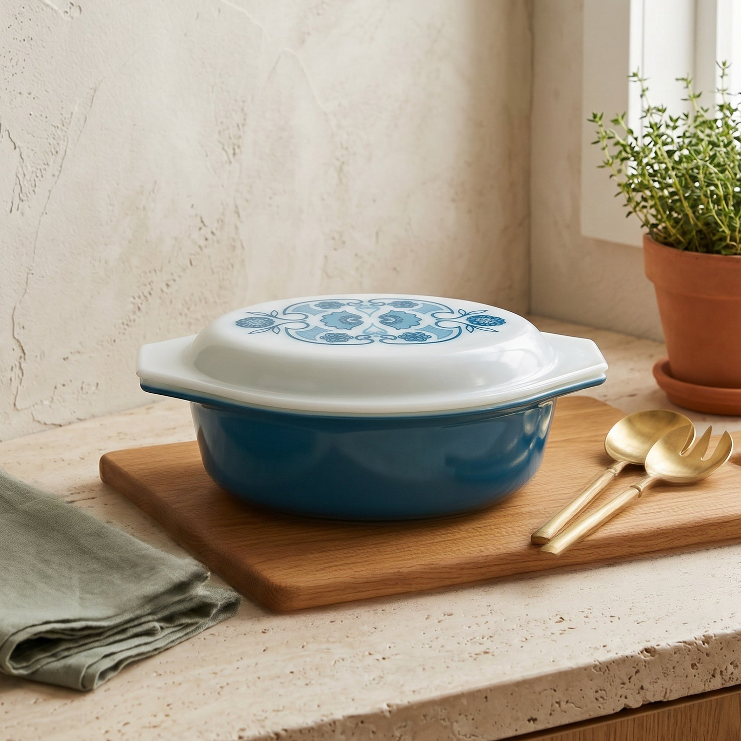 Rare Blue Horizon Casserole Dish, Pyrex