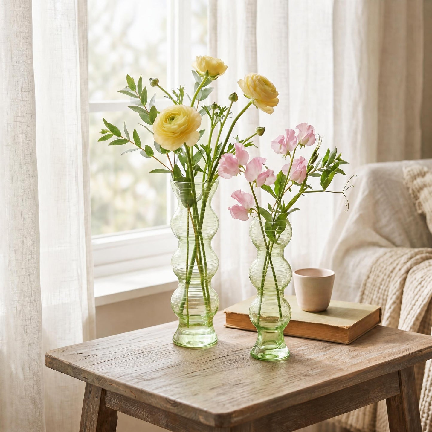 Vintage Hand-blown Bubble Vases (set of 2) | 1960's