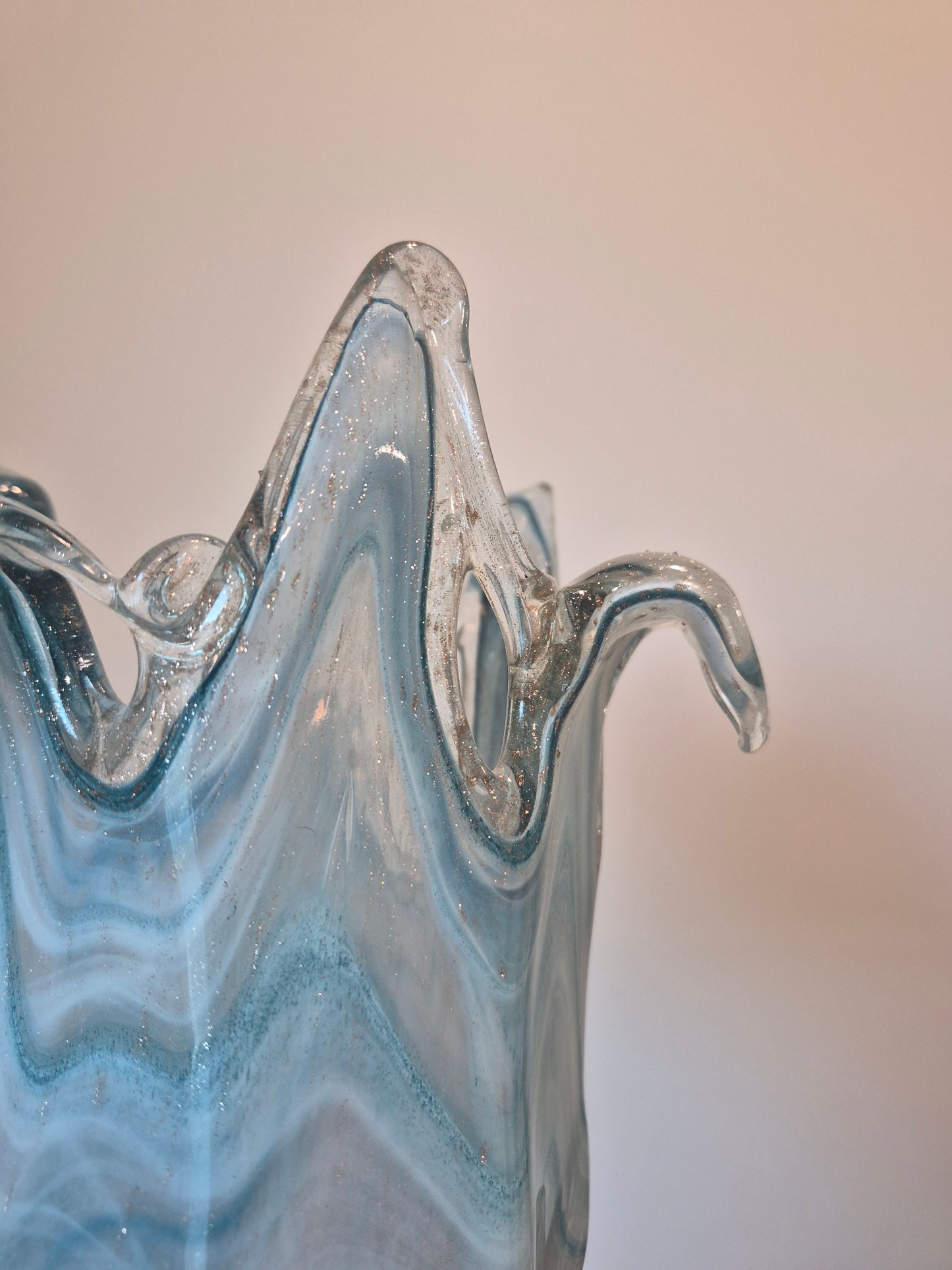 Blue Hand-blown Art Glass Vase, Murano-style | 1960's