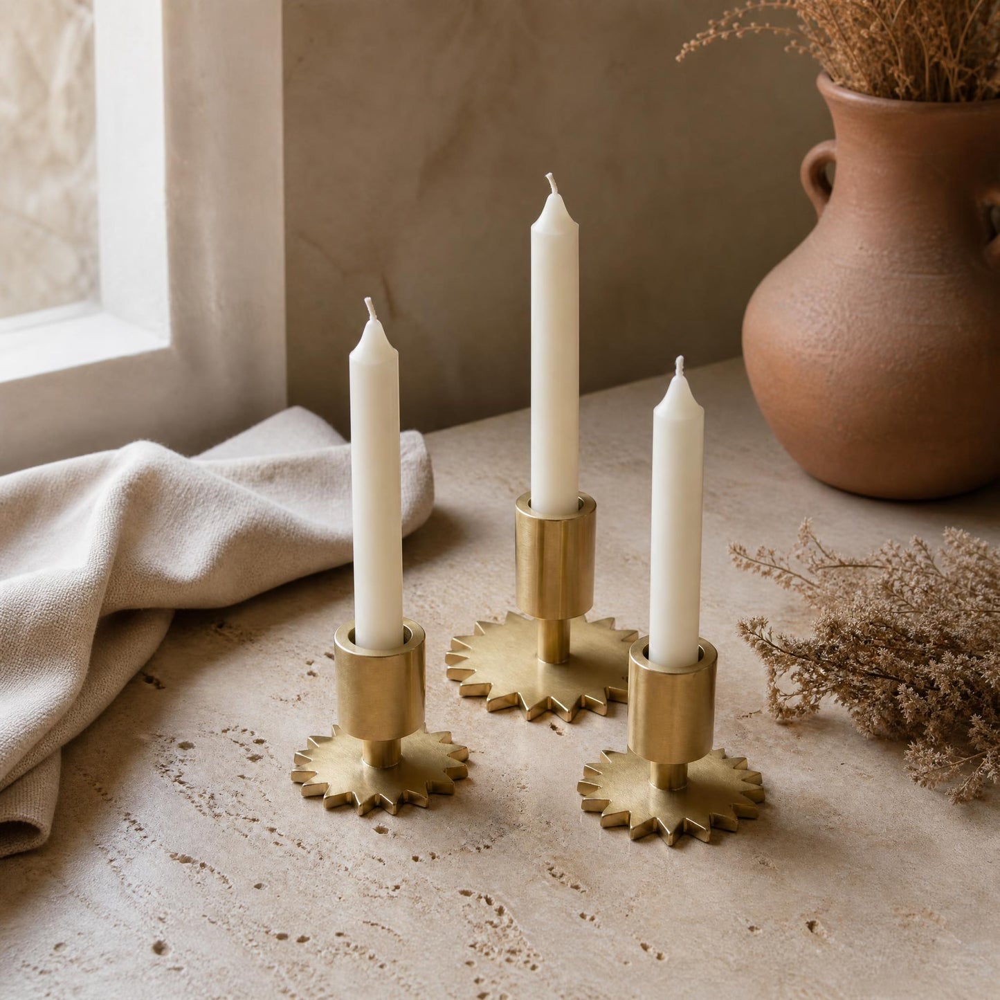 Sunburst Candle Holders | Retro