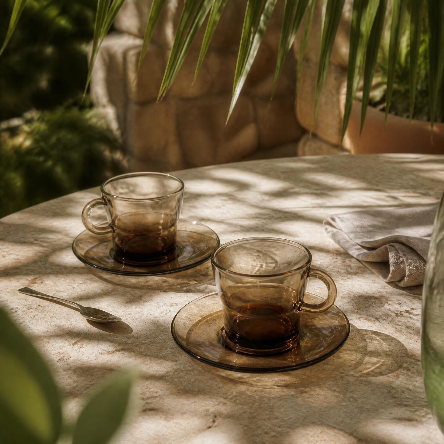 French Sepia Toned Tea Cups, Duralex (set of 3)  |  1970's
