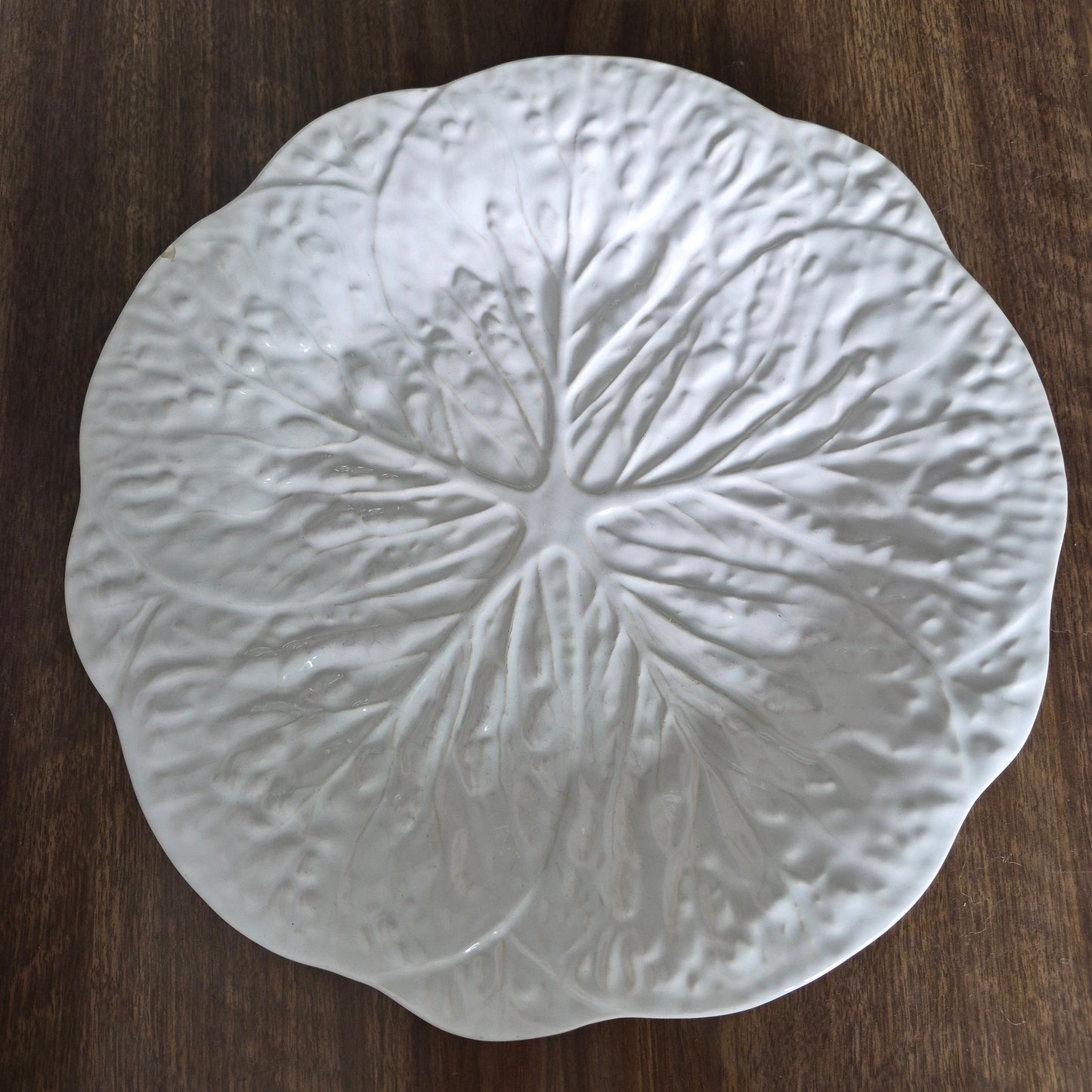 White Cabbageware 12" Serving Platter, 1980s