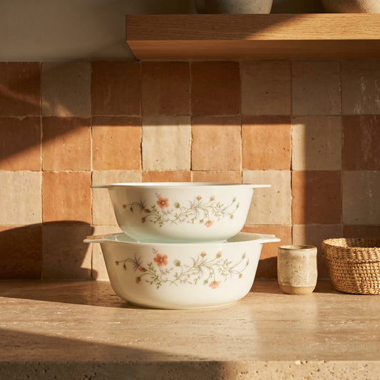 Emily Spring Garden Pyrex Nesting Mixing Bowls | 1970's