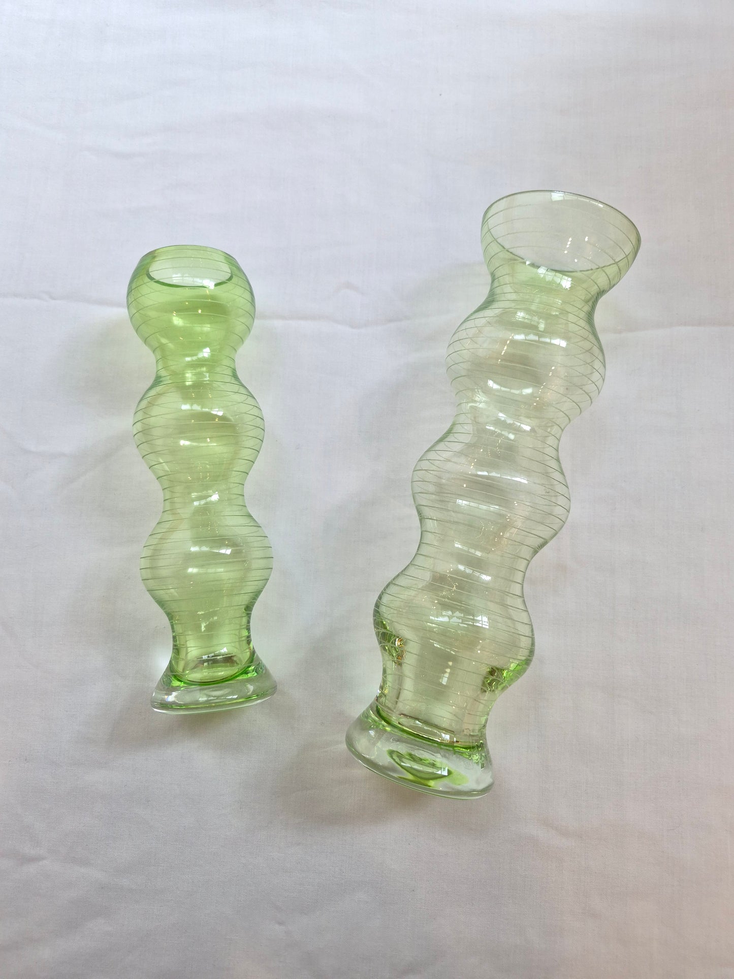 Hand-blown Vases, Empoli-Style (set of 2) | 1960's