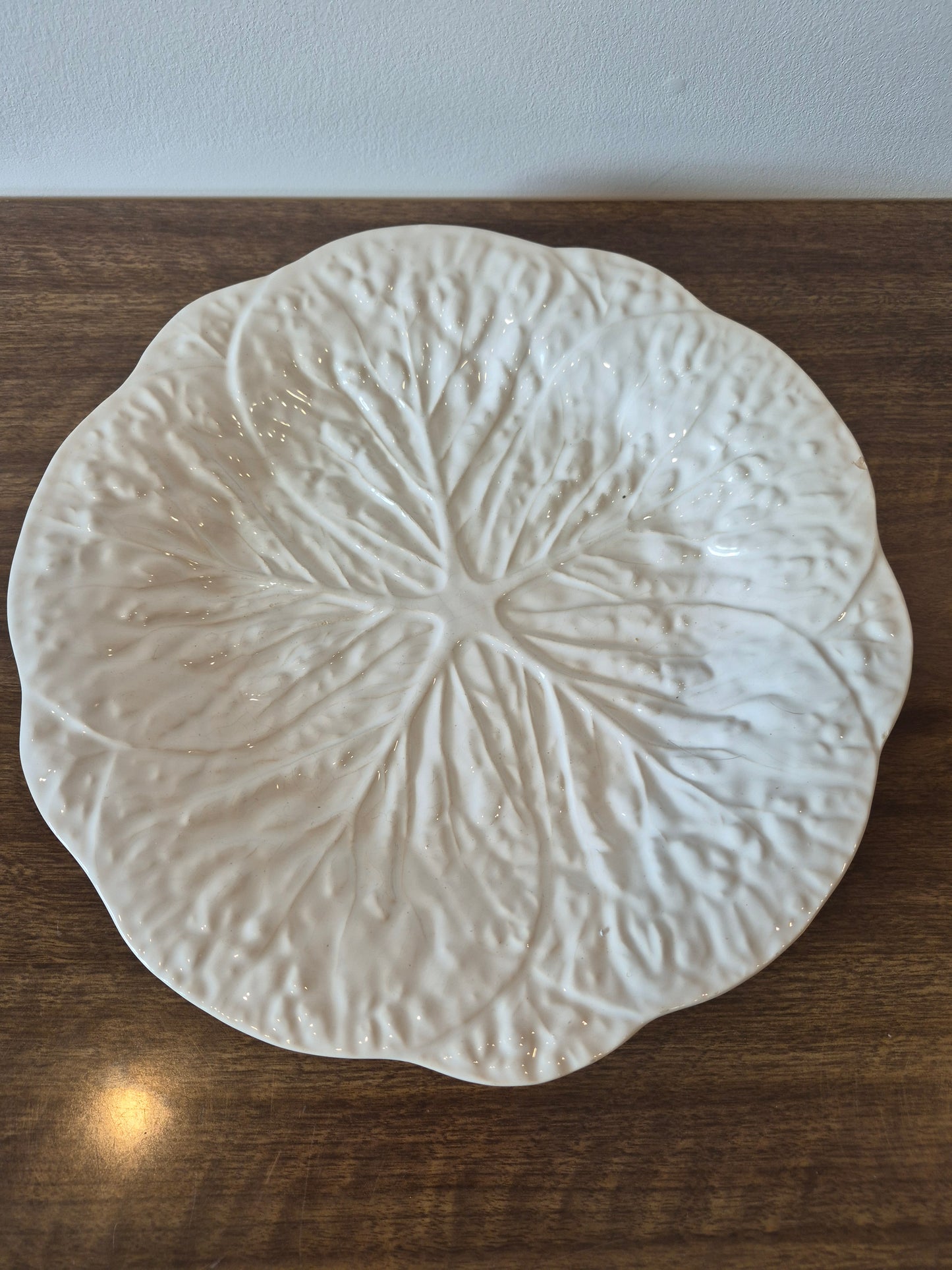 White Cabbageware 12" Serving Platter, 1980s