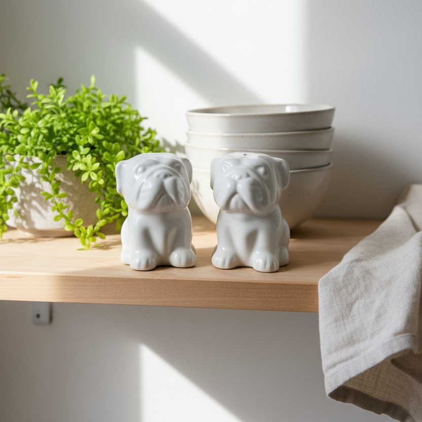 Bulldog Salt and Pepper Shakers