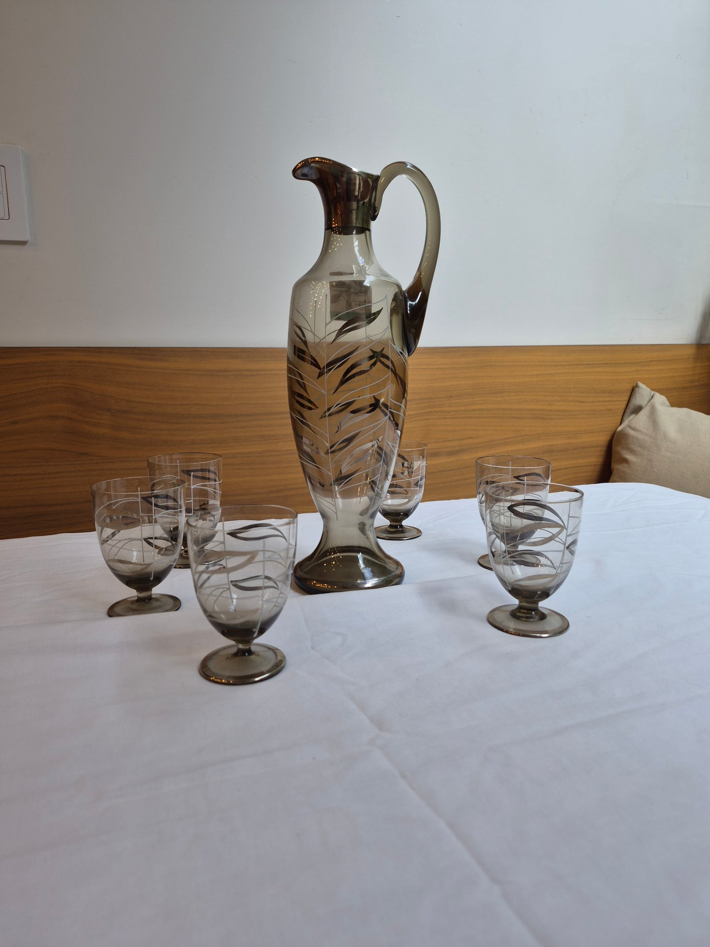 Mid-Century European Claret Jug & Matching Glasses | 1960's