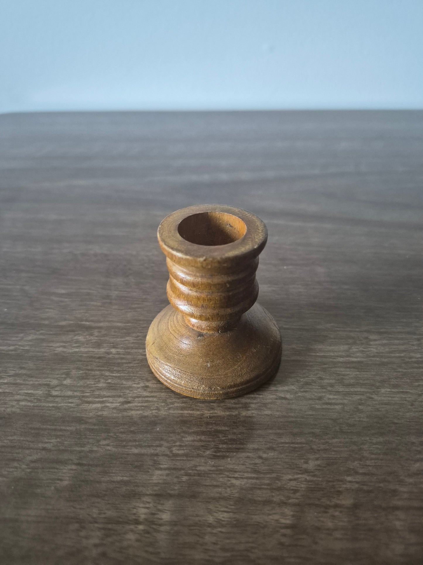 Wooden Vintage Candlestick Holder