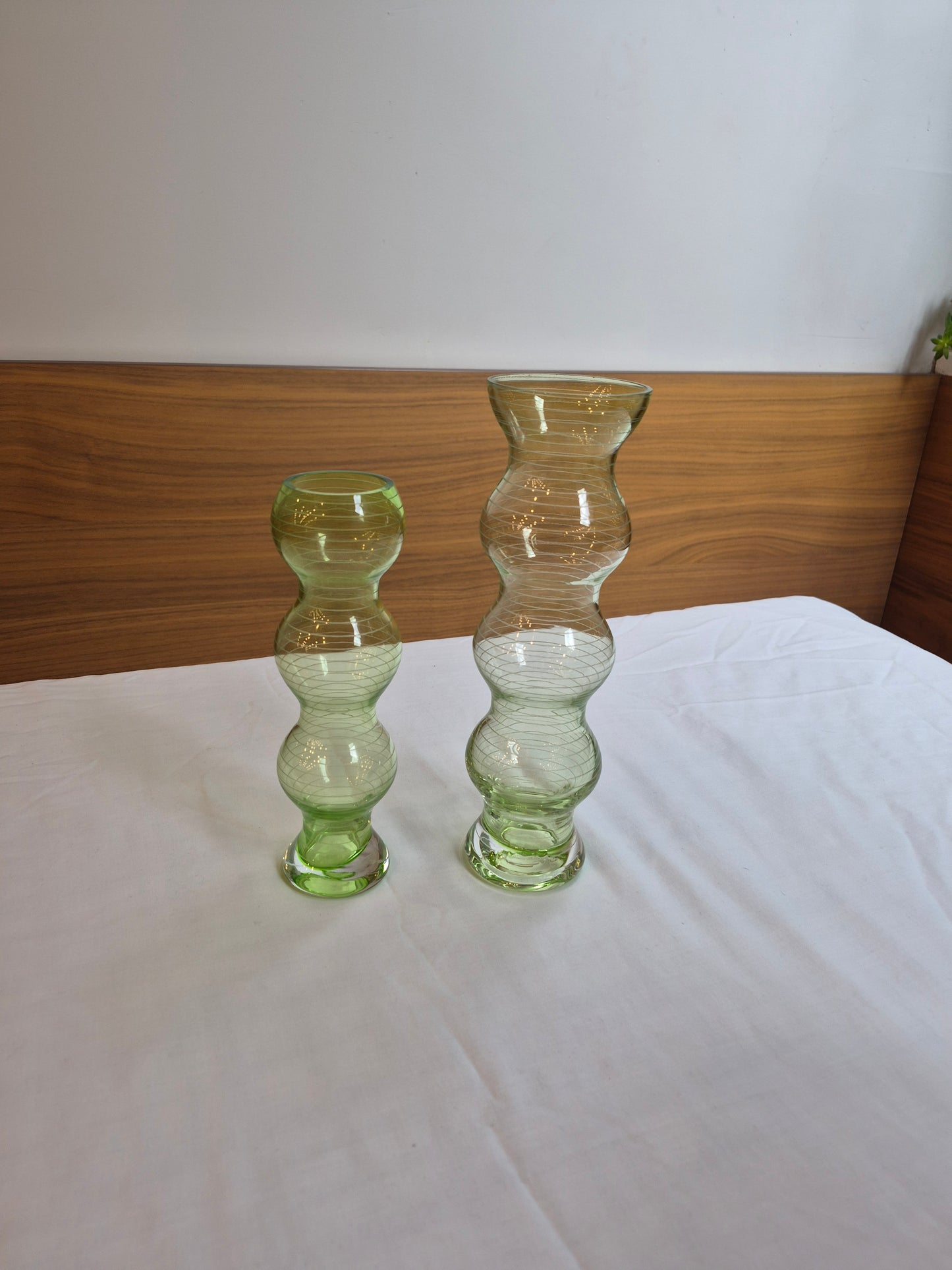 Hand-blown Vases, Empoli-Style (set of 2) | 1960's