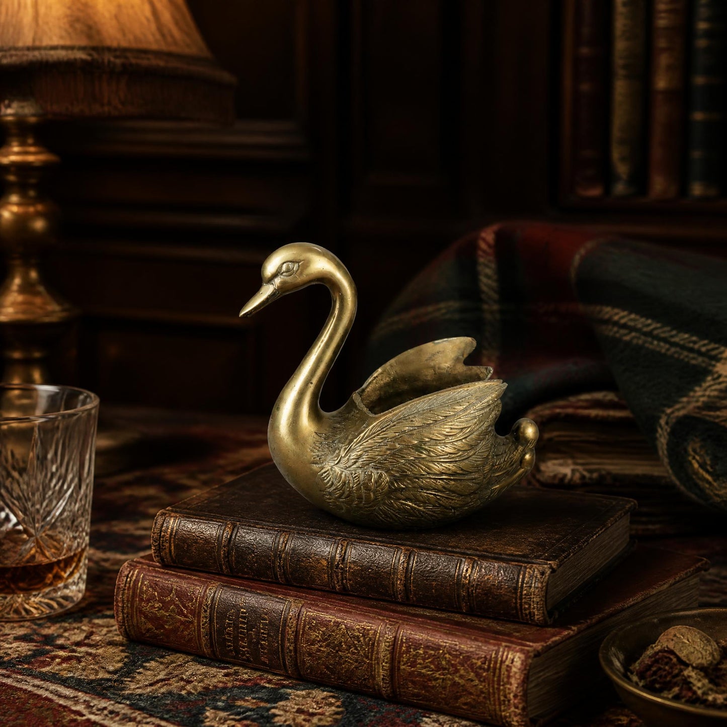 SOLD: Brass Swan Planter  | 1980's