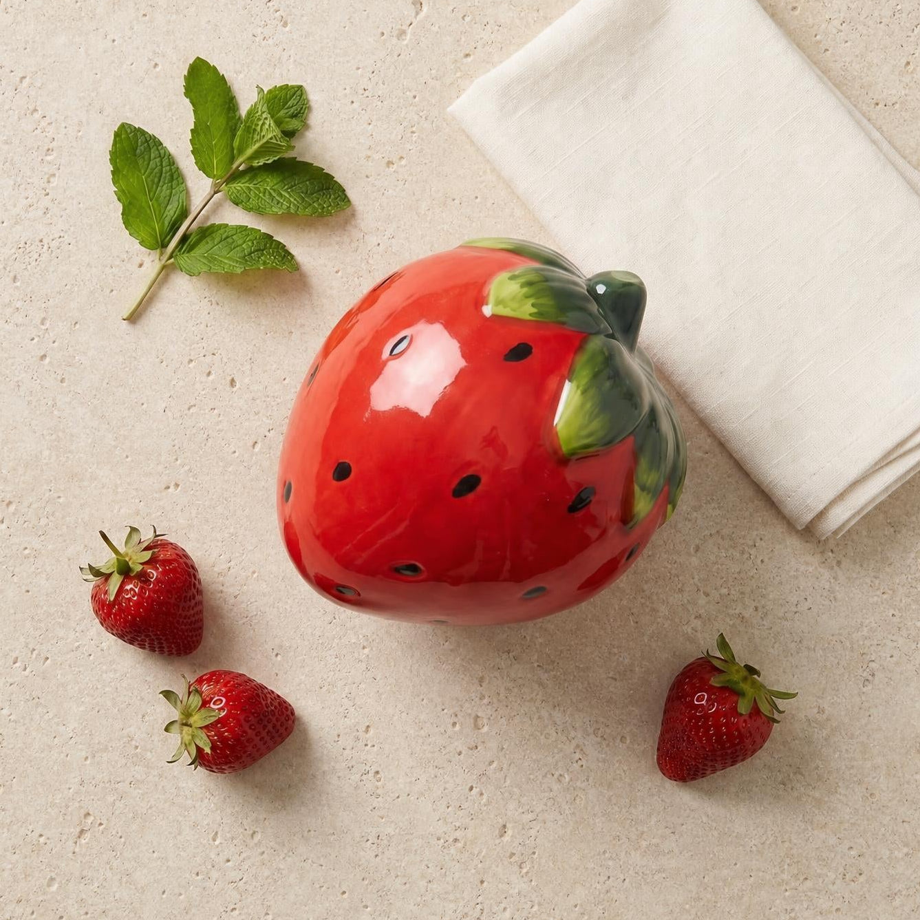 Ceramic Strawberry Decorative Item