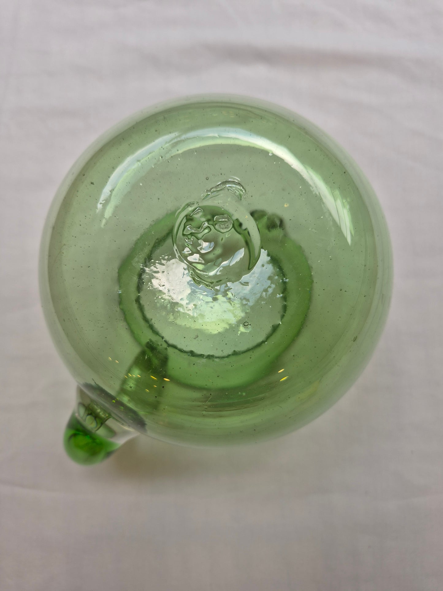 Hand-Blown Green Pitcher