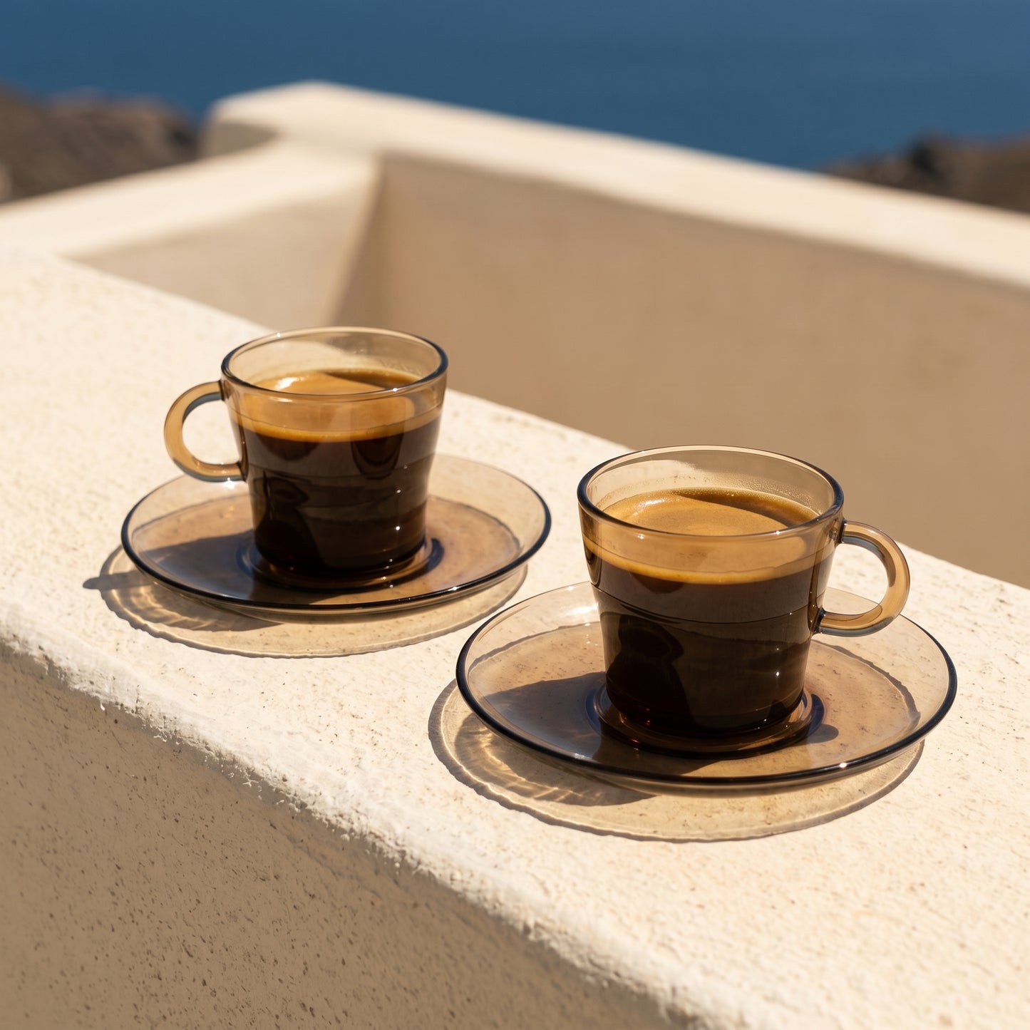 French Sepia Toned Tea Cups, Duralex (set of 3)  |  1970's