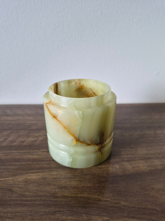 Green Onyx Pencil Holder, Mid-Century Design, 1960s