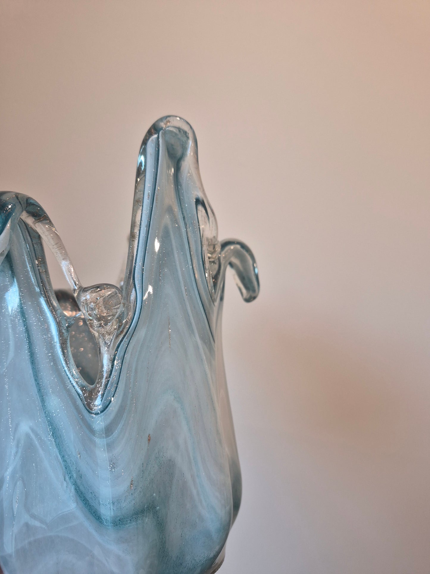 Blue Hand-blown Art Glass Vase, Murano-style | 1960's