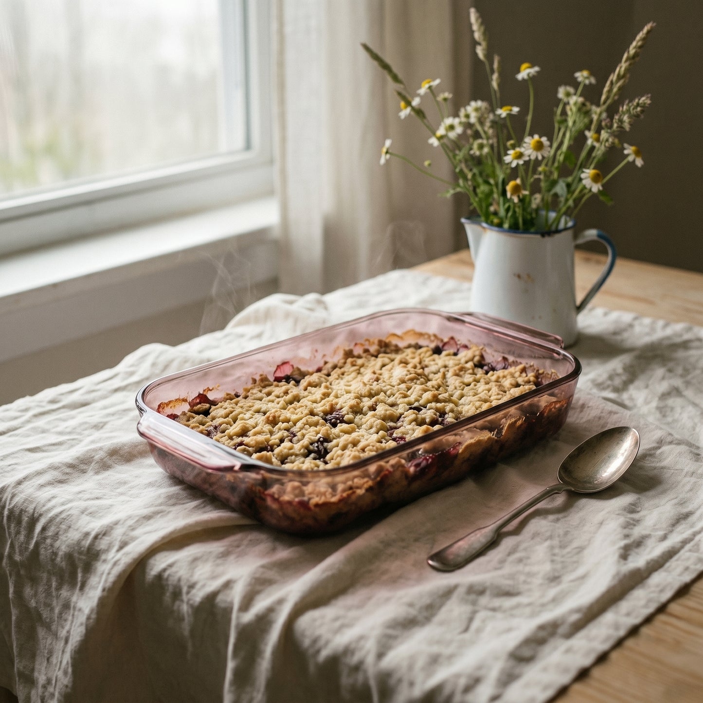 Pyrex Cranberry Glass Casserole Dish | 1990's
