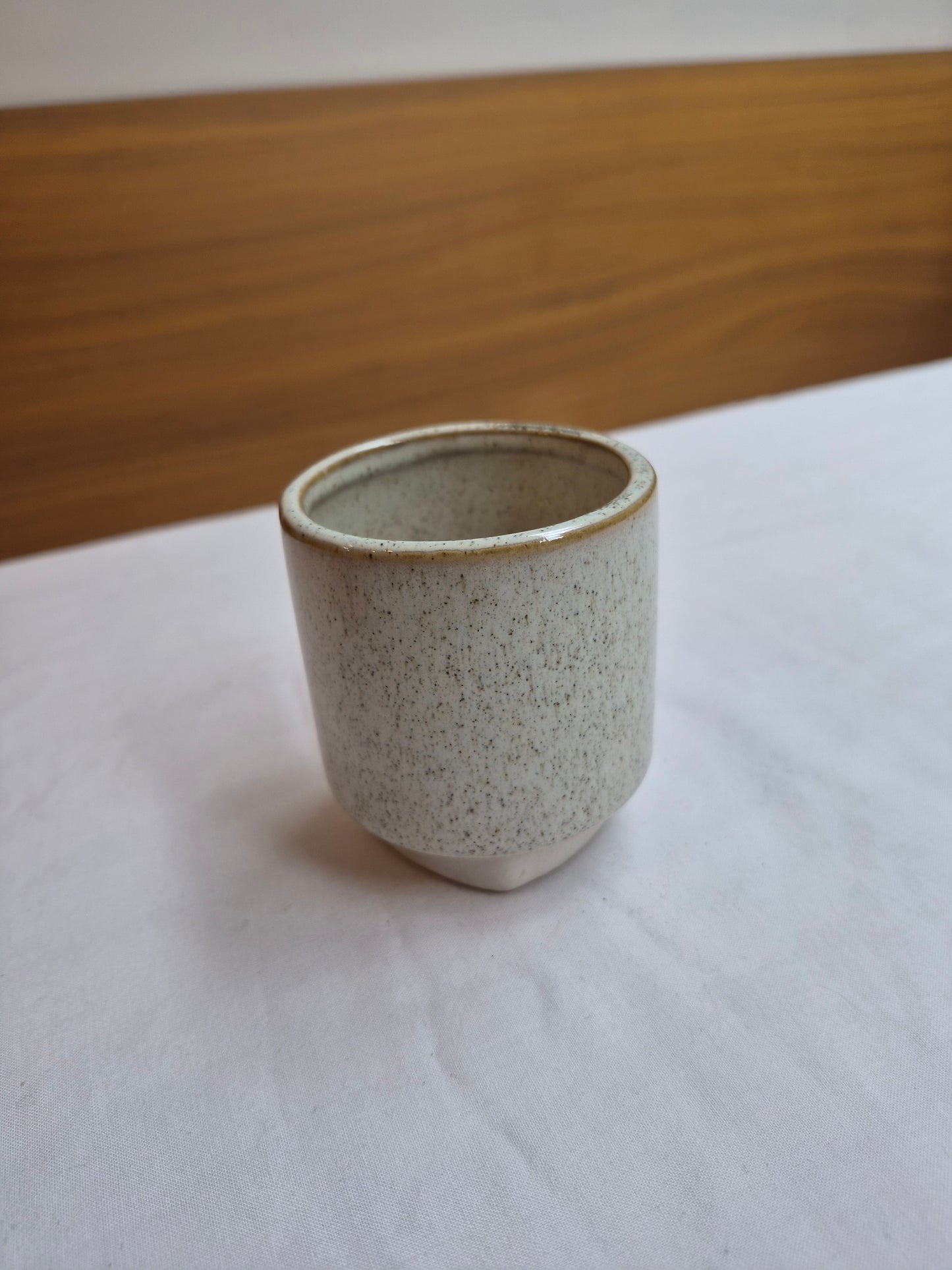 SOLD: Small White Speckled Plant Pot