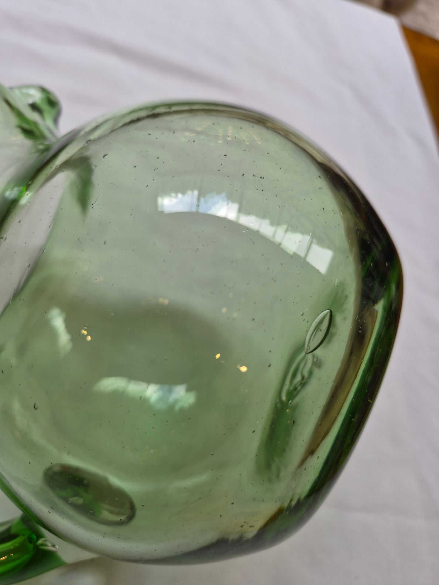 Hand-Blown Green Pitcher