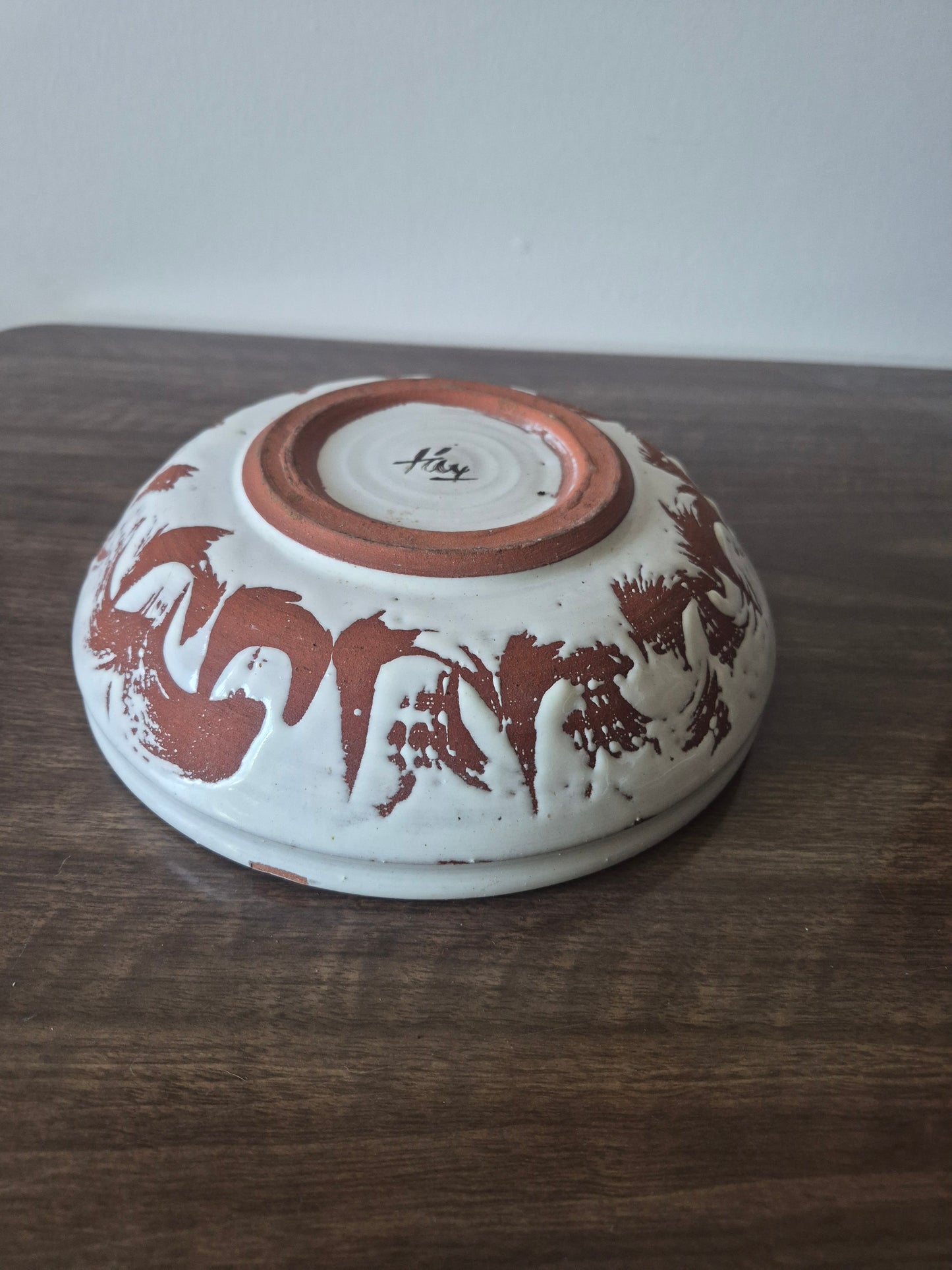Terracotta Hand-Painted Decorative Bowl, Studio Pottery