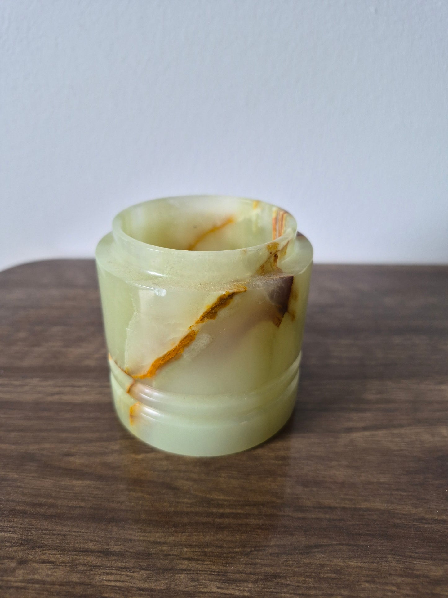 Green Onyx Pencil Holder, Mid-Century Design, 1960s
