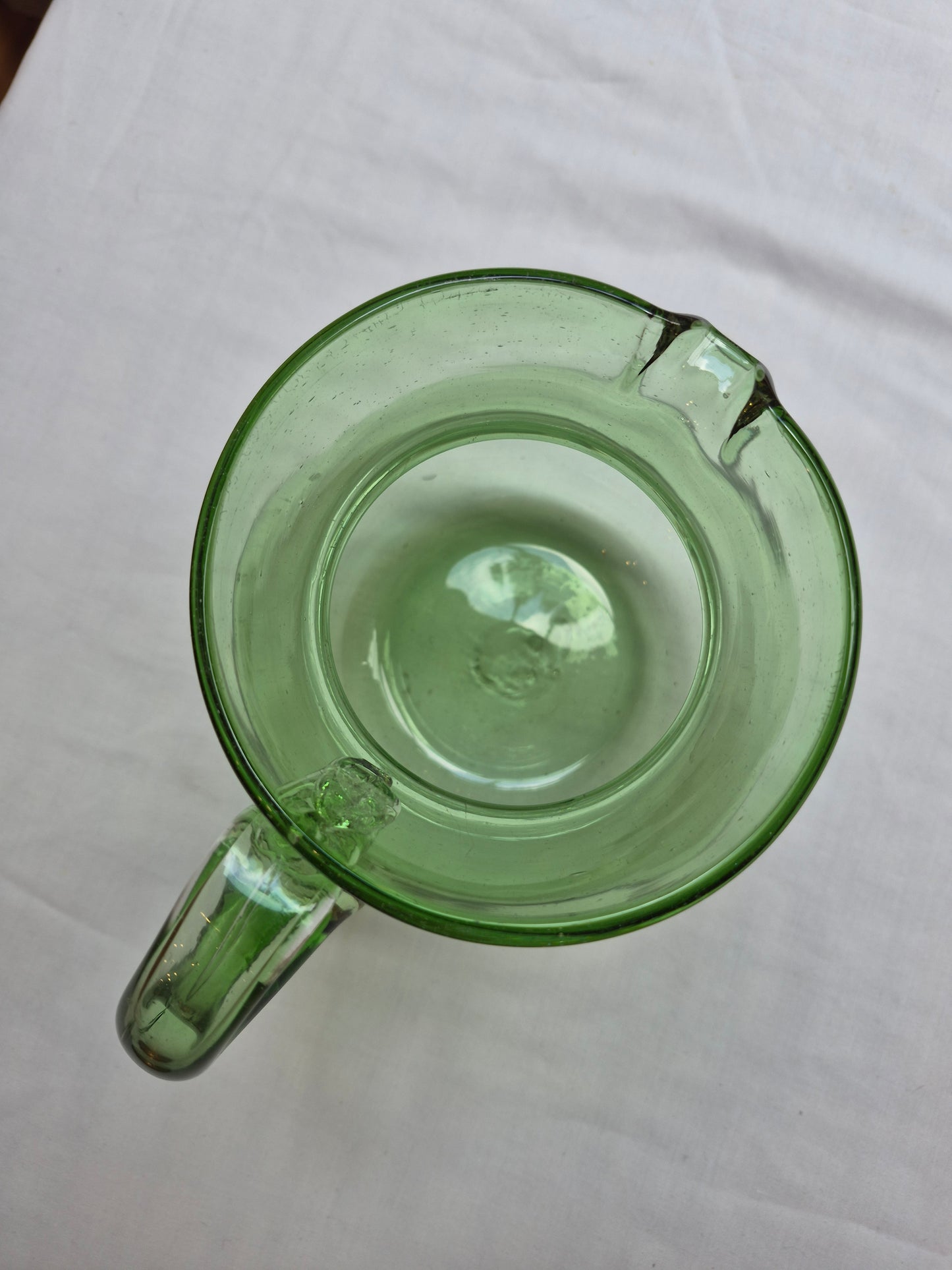 Hand-Blown Green Pitcher