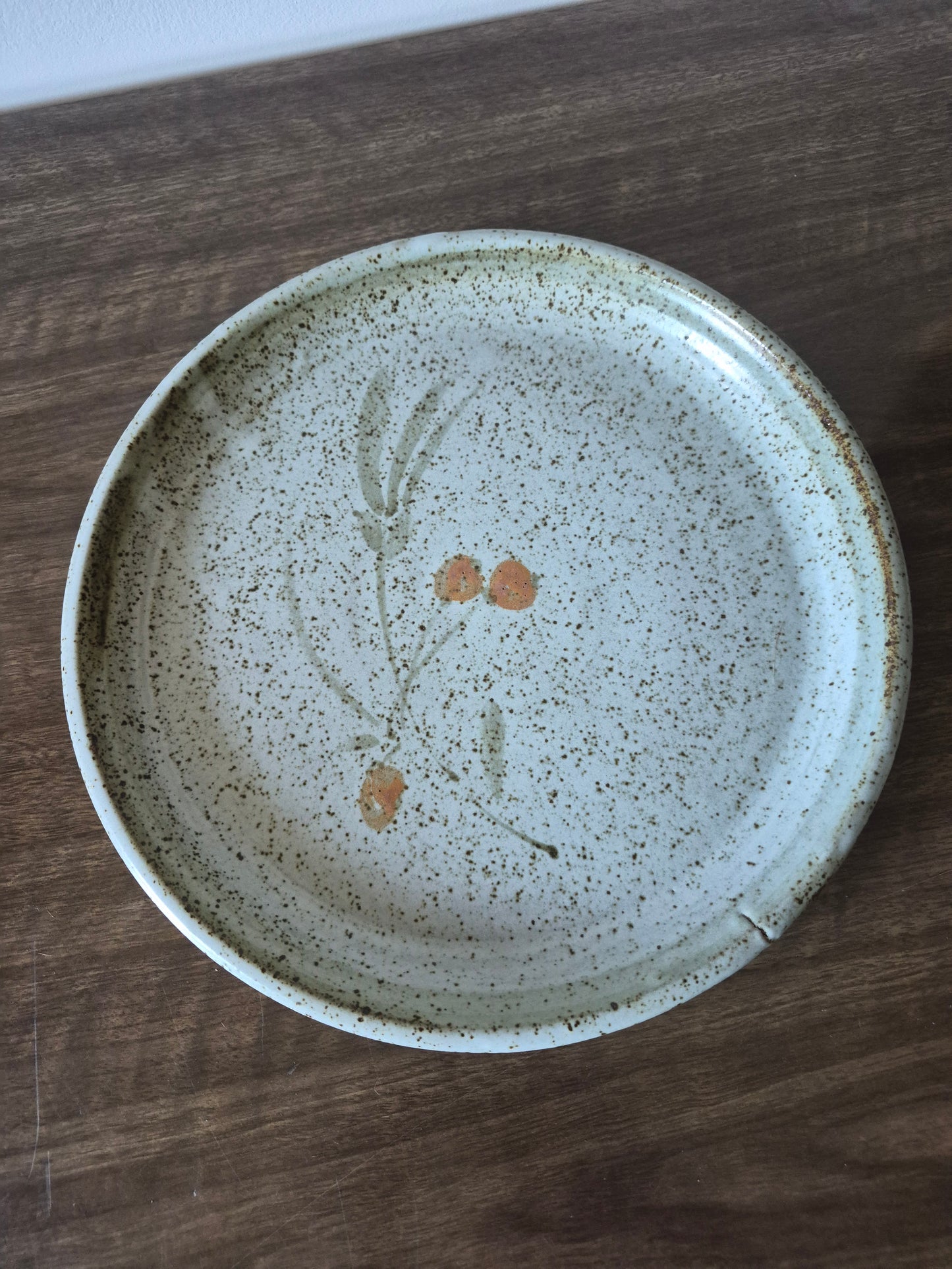 Decorative Olive Branch Plate, Studio Pottery