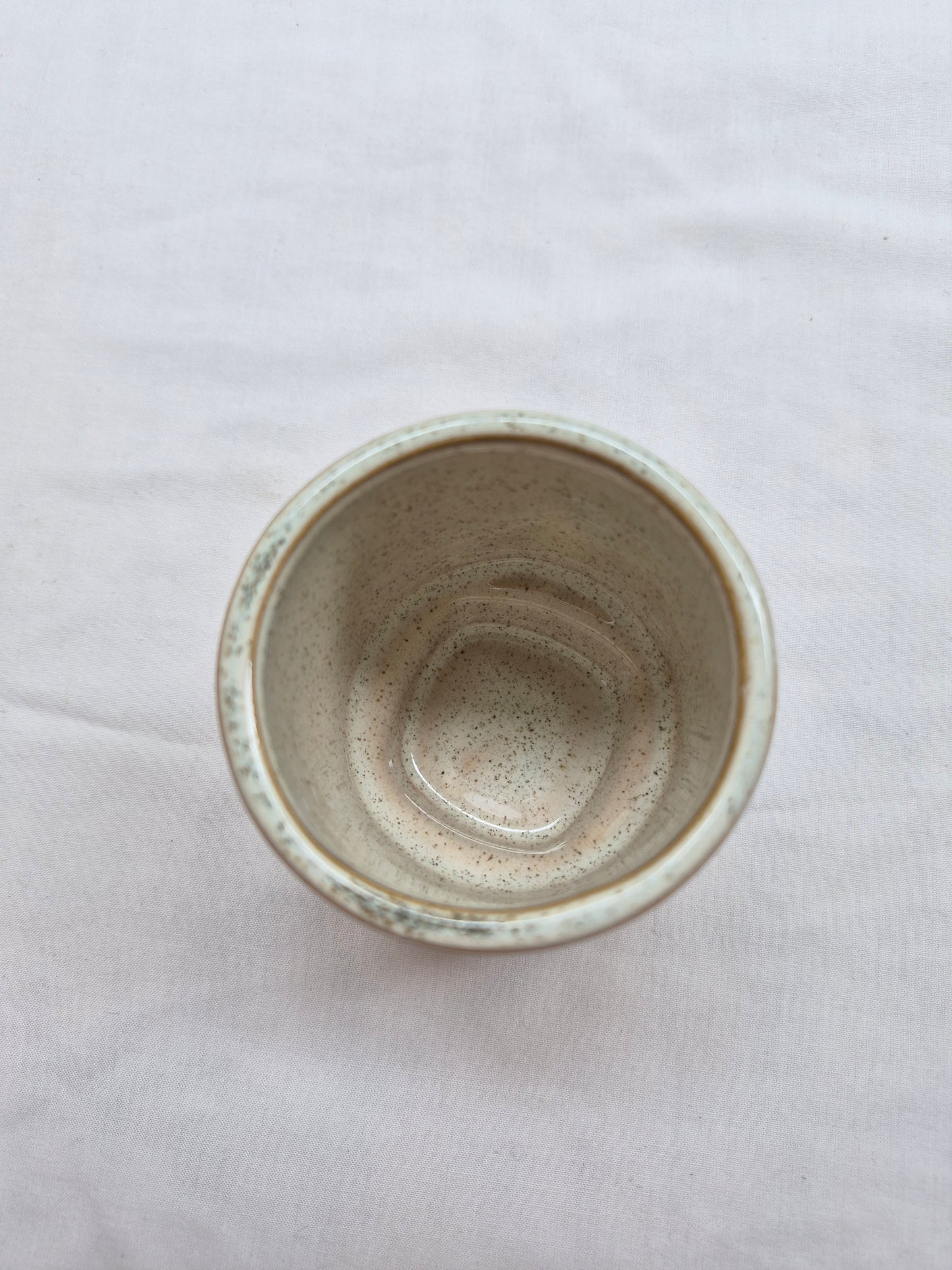 SOLD: Small White Speckled Plant Pot