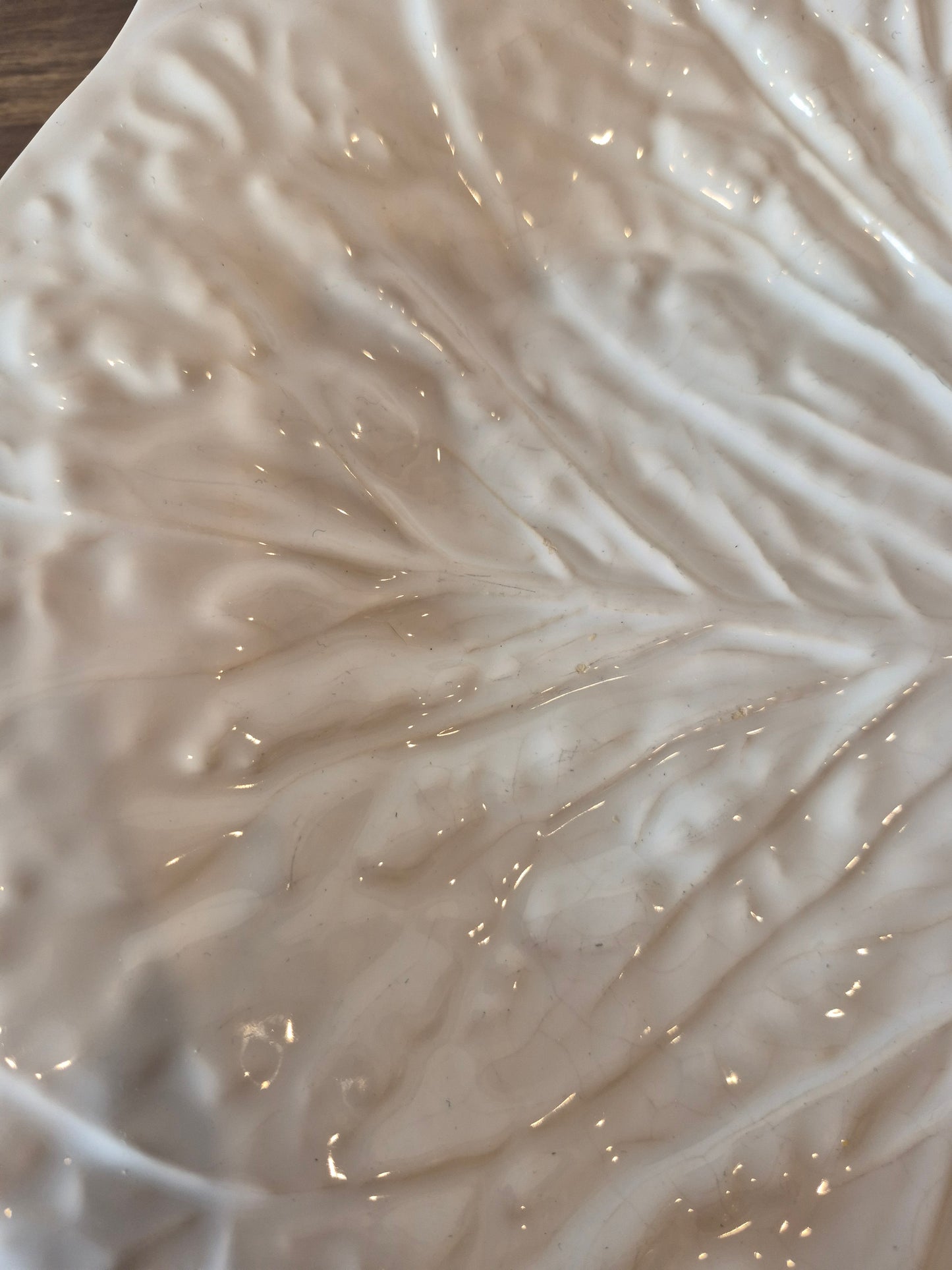 White Cabbageware 12" Serving Platter, 1980s