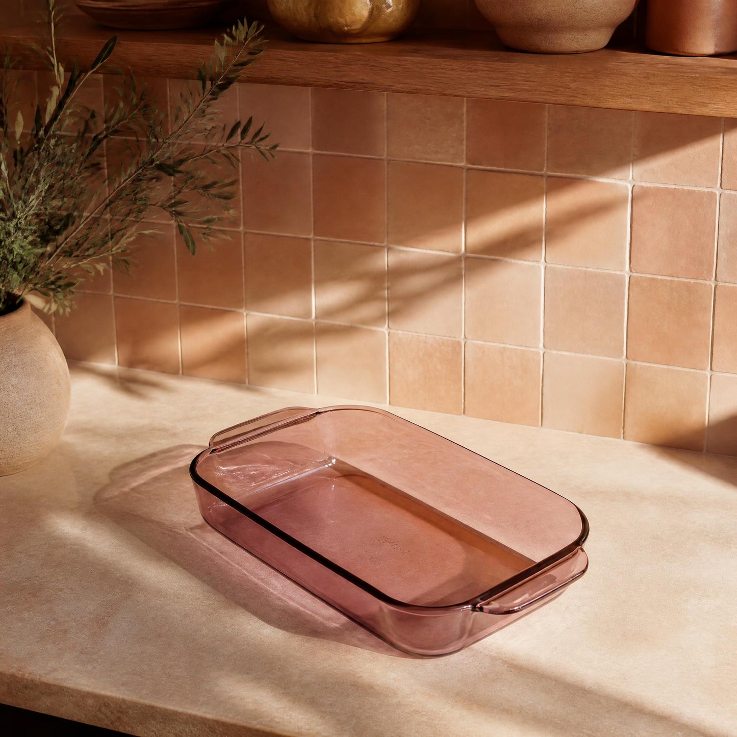 Pyrex Cranberry Glass Casserole Dish | 1990's