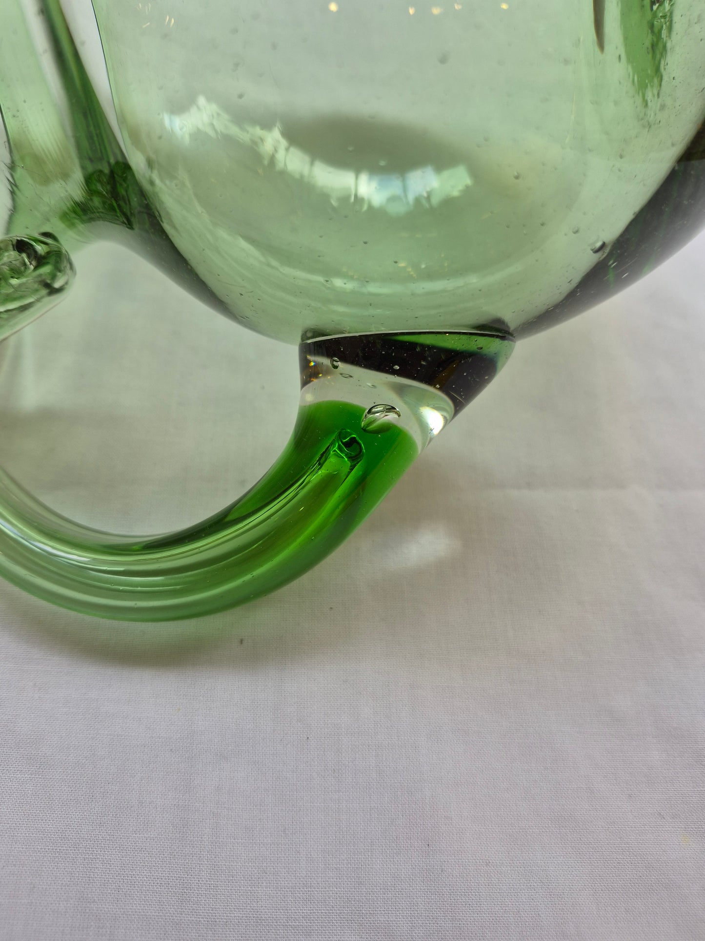 Hand-Blown Green Pitcher
