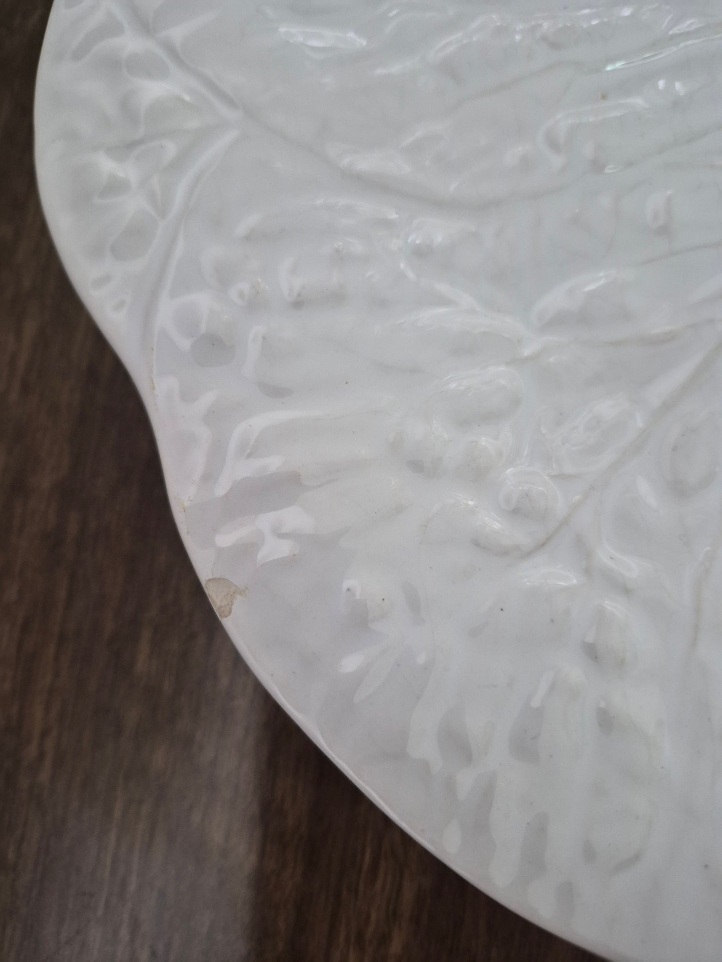 White Cabbageware 12" Serving Platter, 1980s