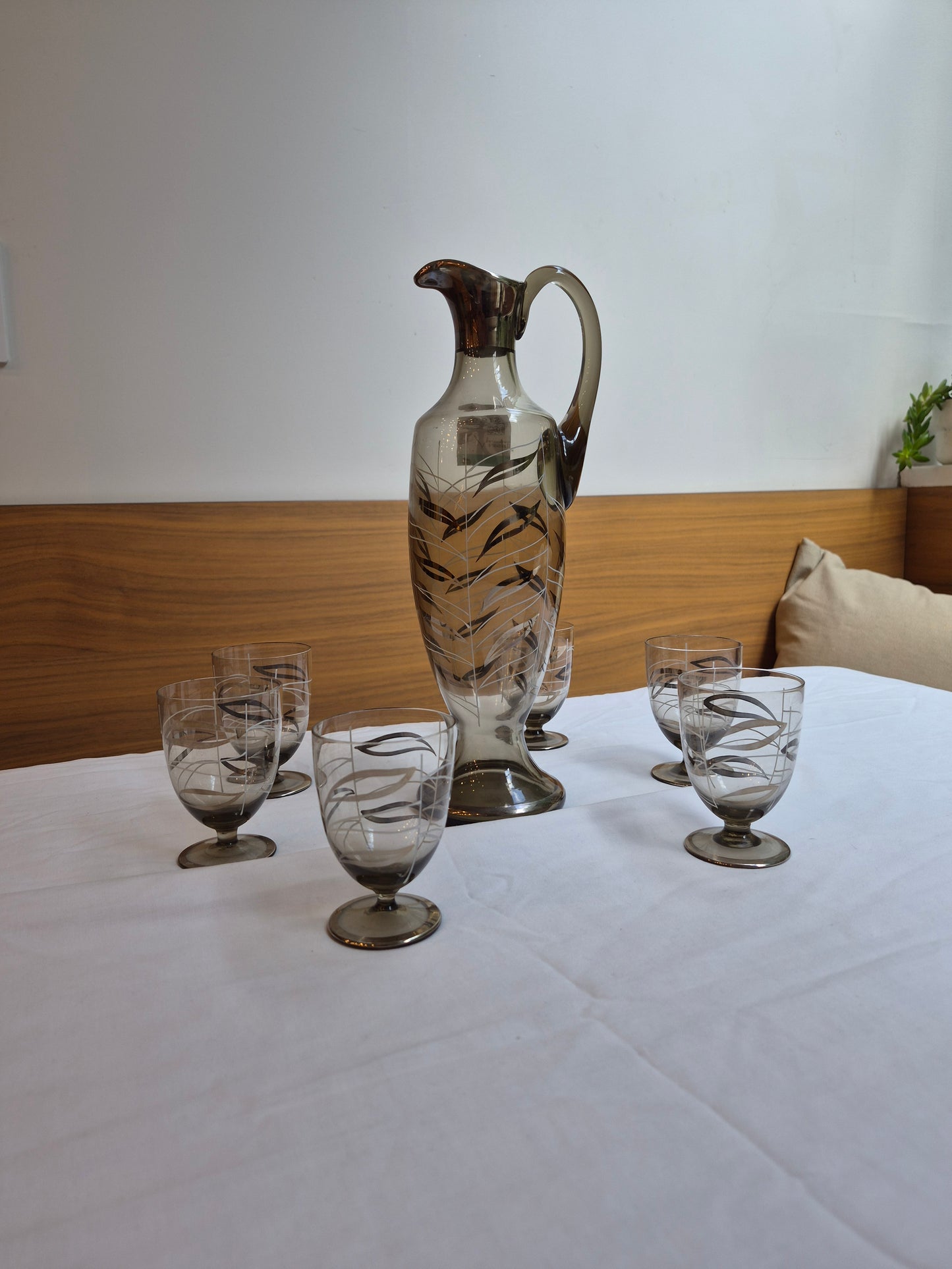 Mid-Century European Claret Jug & Matching Glasses | 1960's