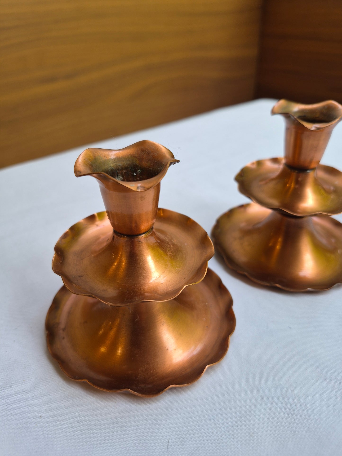 Copper Candlestick Holders (Single or Pair) | 1950's