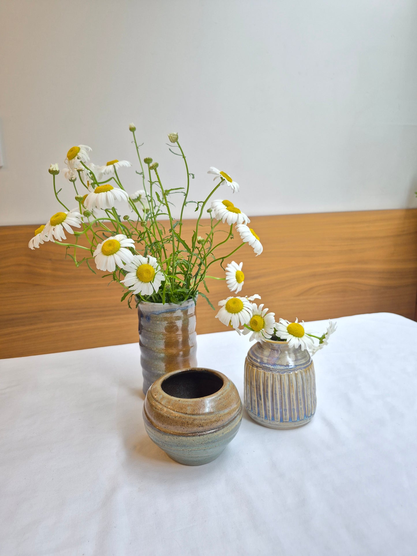 Blue Ribbed Studio Pottery