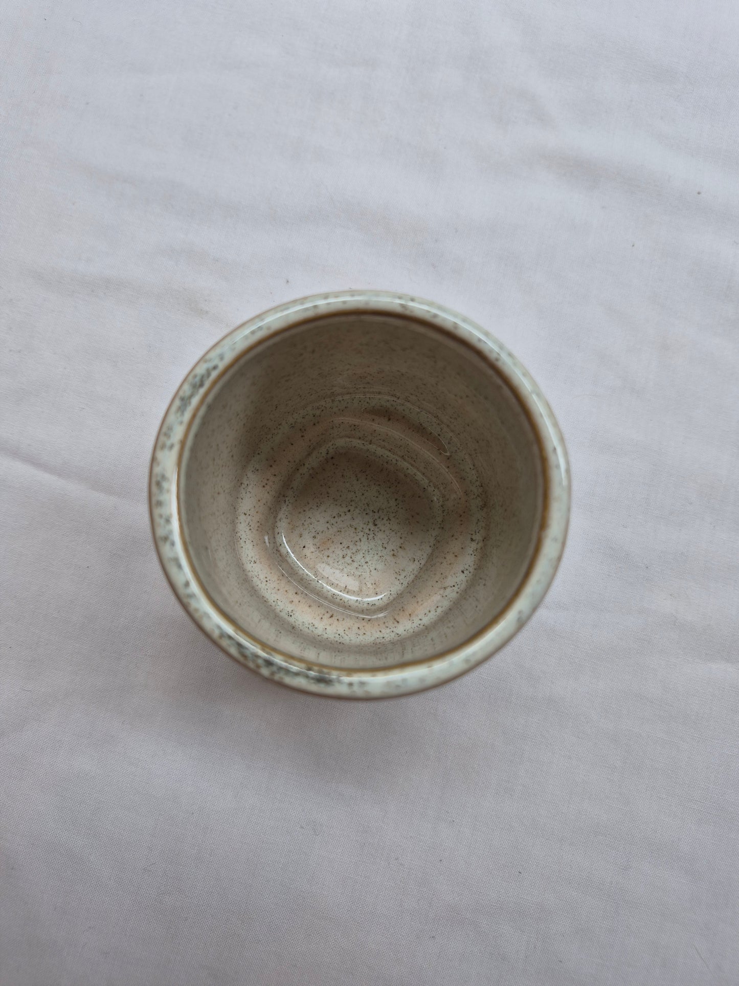 SOLD: Small White Speckled Plant Pot