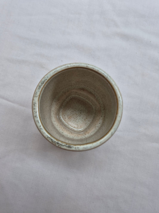 SOLD: Small White Speckled Plant Pot
