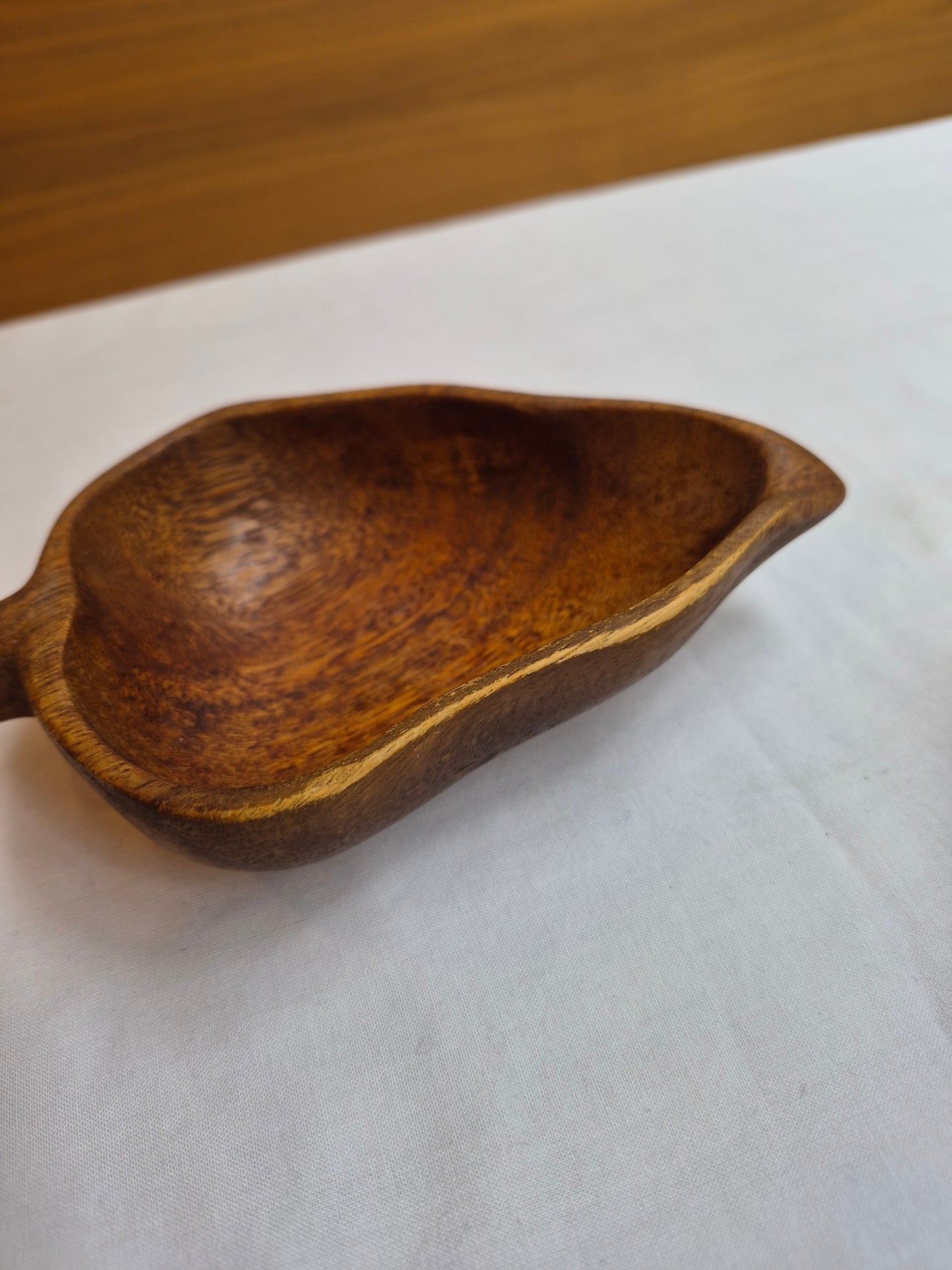 Hard Carved Chilli Pepper Shaped Walnut Small Serving Bowls (Set of 2)