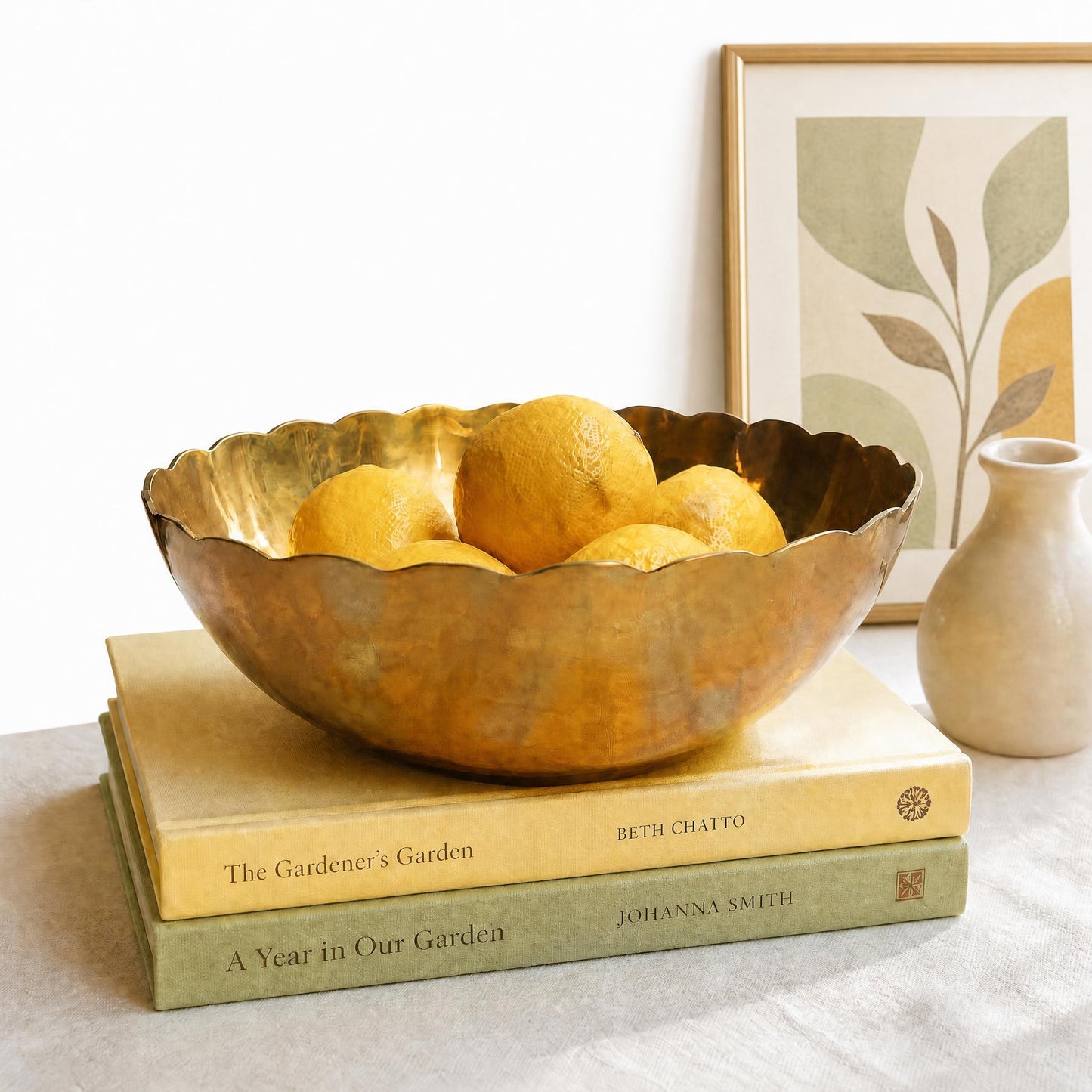 Brass Scalloped Edge Fruit Bowl | 1970's